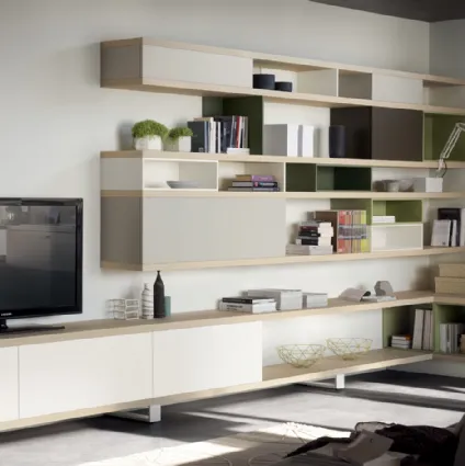 Parete Attrezzata Living Foodshelf in Frassino Natura di Scavolini