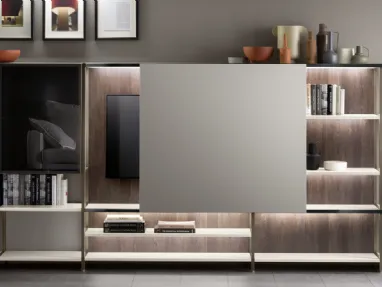 Parete Attrezzata Living Formalia con Anta scorrevole in Pet Pioggia di Scavolini