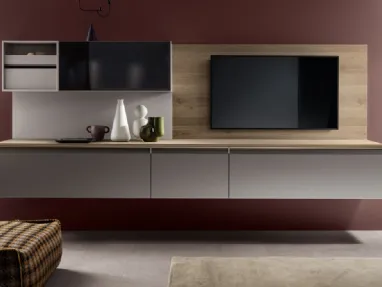Parete Attrezzata Living Formalia in Laccato opaco Grigio Airone di Scavolini
