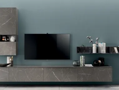 Parete Attrezzata Living Mood in Laminato Pietra Grey di Scavolini
