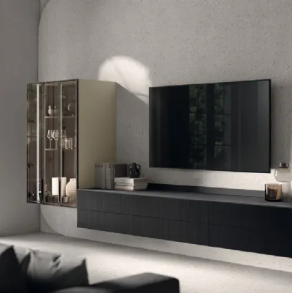 Parete Attrezzata Living Musa in Rovere Berry di Scavolini