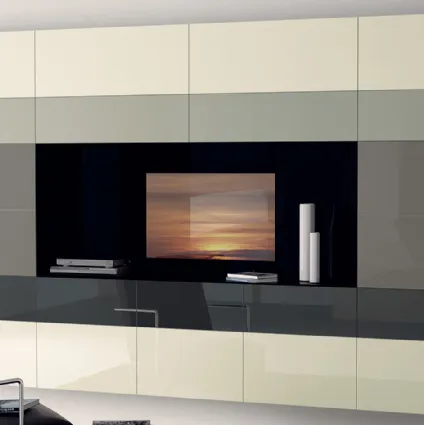 Parete Attrezzata Living Tetrix con Ante in Vetro di Scavolini