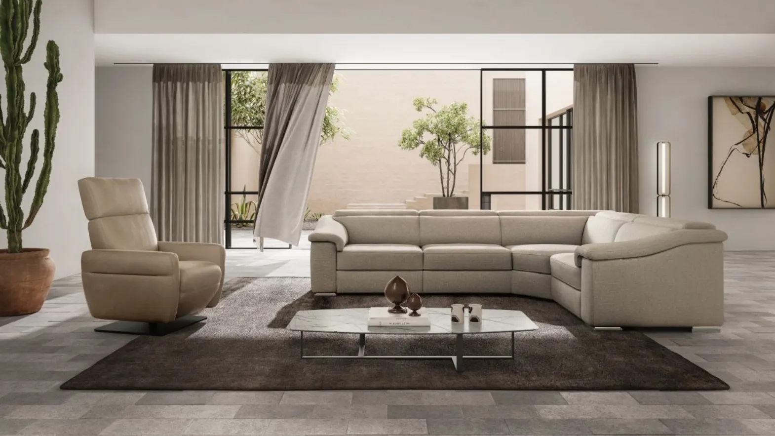 Poltrona in pelle Brick di Natuzzi