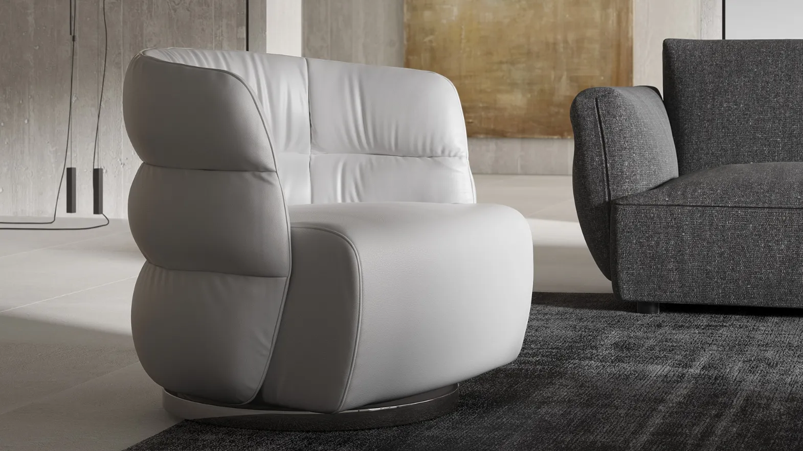 Poltroncina in pelle Couture di Natuzzi