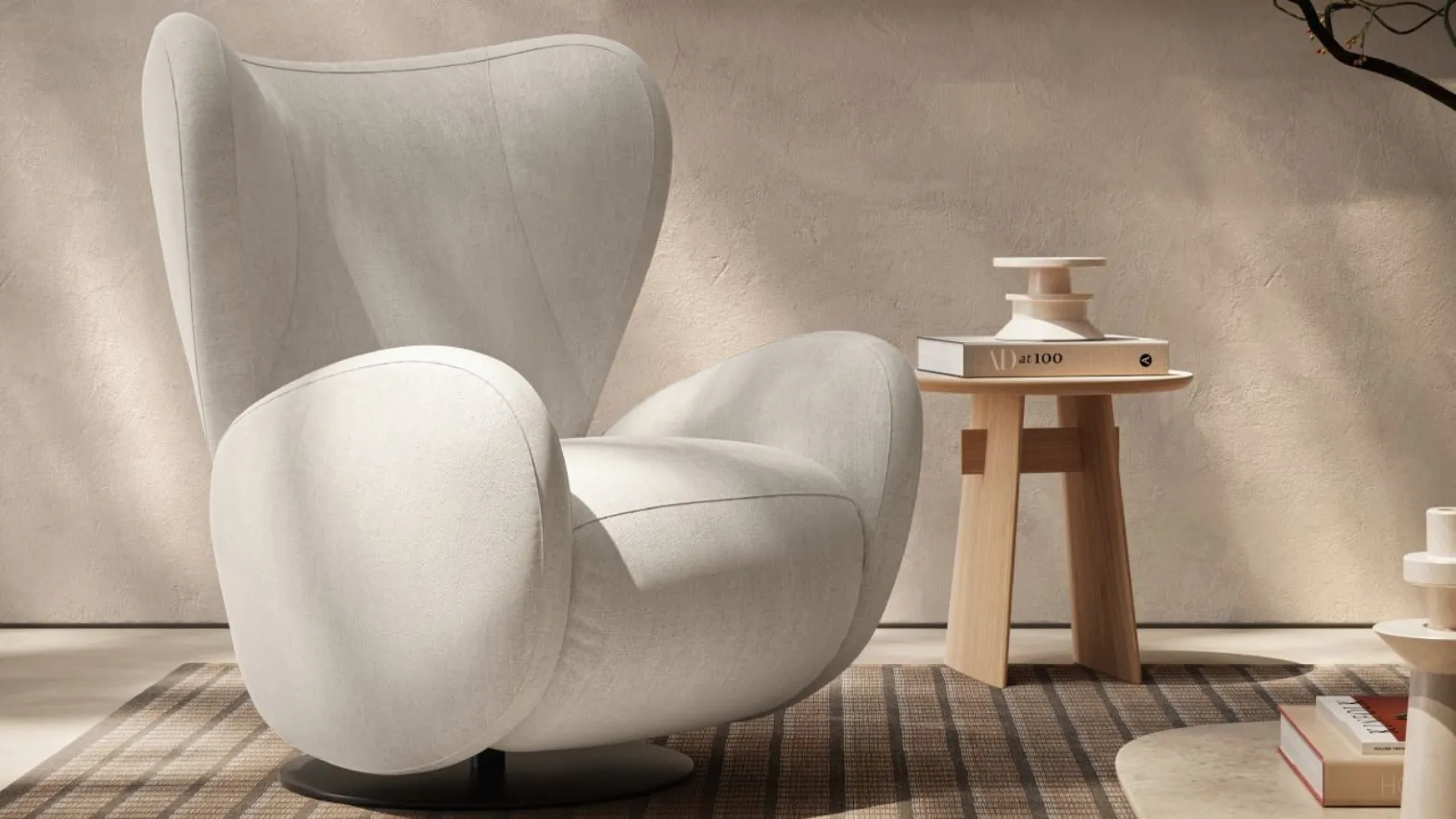 Poltrona di design in tessuto Fiorita di Natuzzi