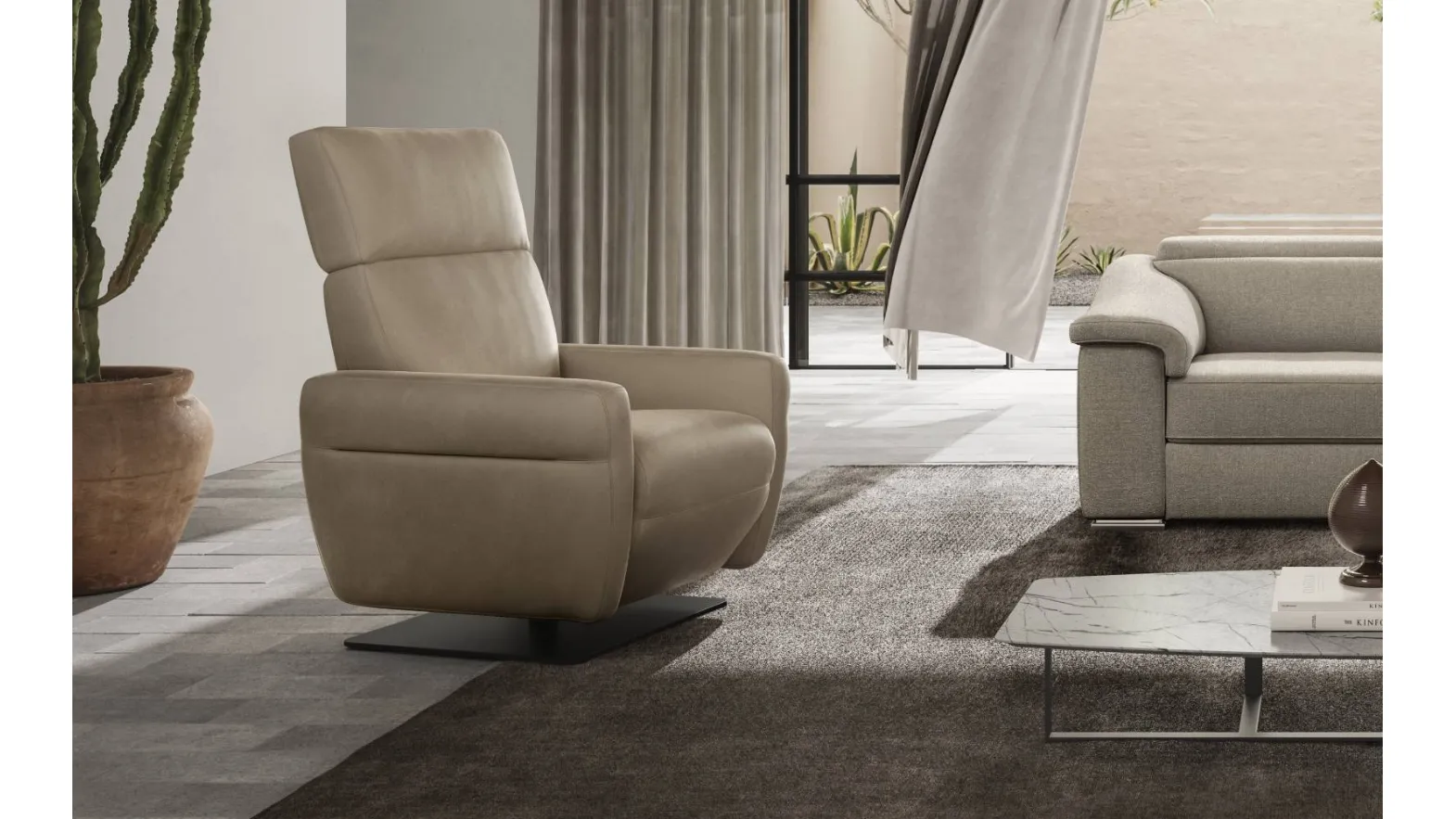 Poltrona relax in pelle Lenny di Natuzzi