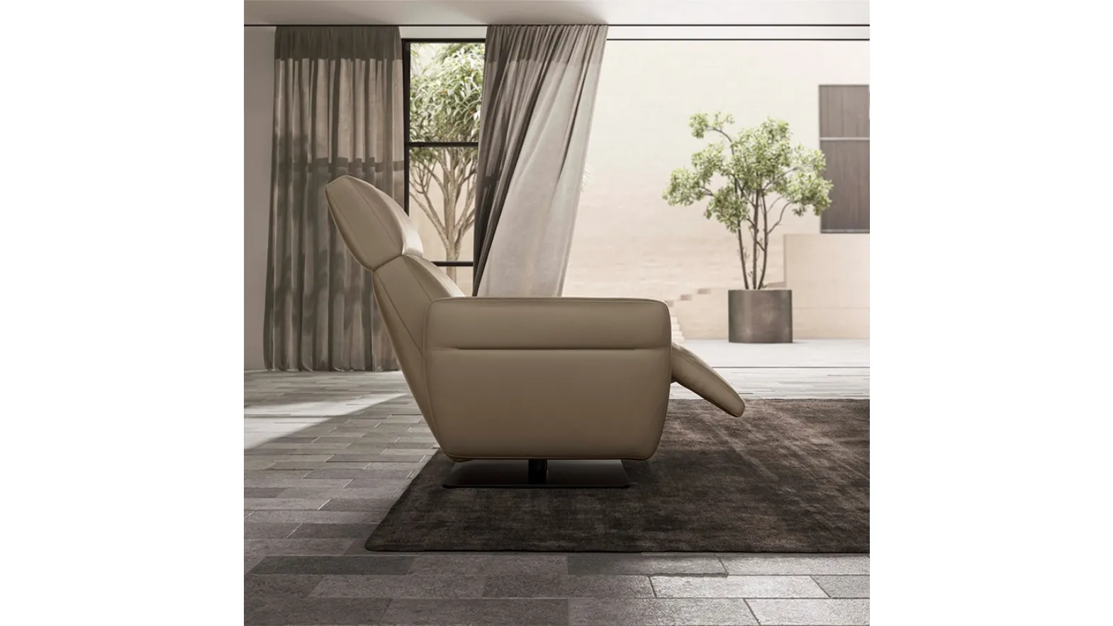 Poltrona relax in pelle Lenny di Natuzzi