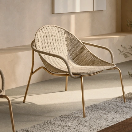 Poltrona Nuvola Indoor in carta Kraft Naturale e metallo di Pianca