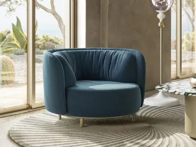 Poltroncina tonda in tessuto Wave di Natuzzi