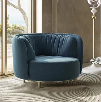 Poltroncina tonda in tessuto Wave di Natuzzi