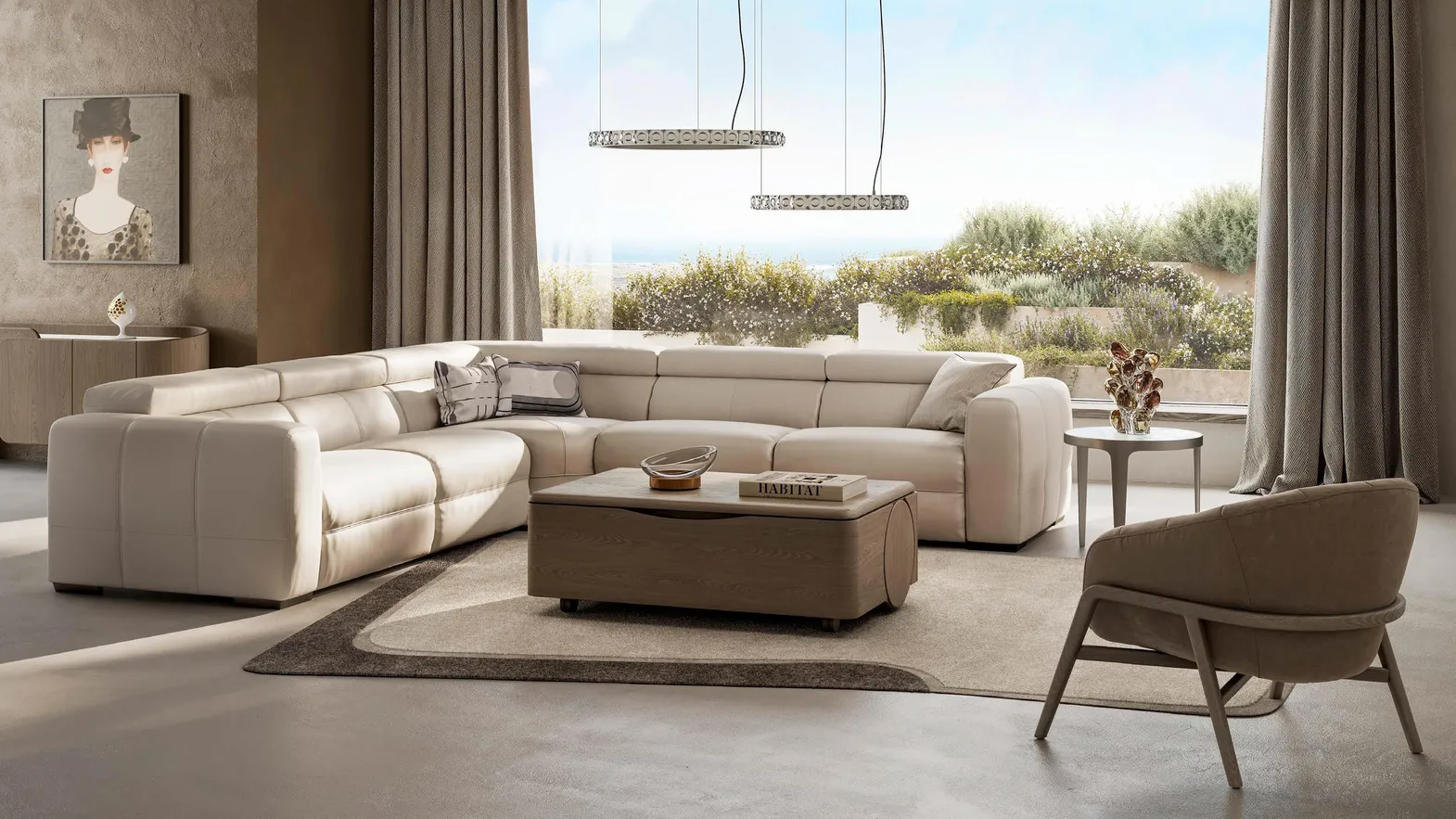 Divano relax angolare Balance di Natuzzi