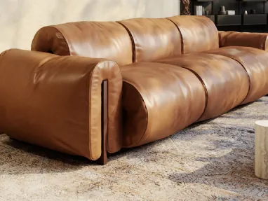 Divano lineare di design in pelle Colle di Natuzzi