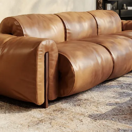 Divano lineare di design in pelle Colle di Natuzzi