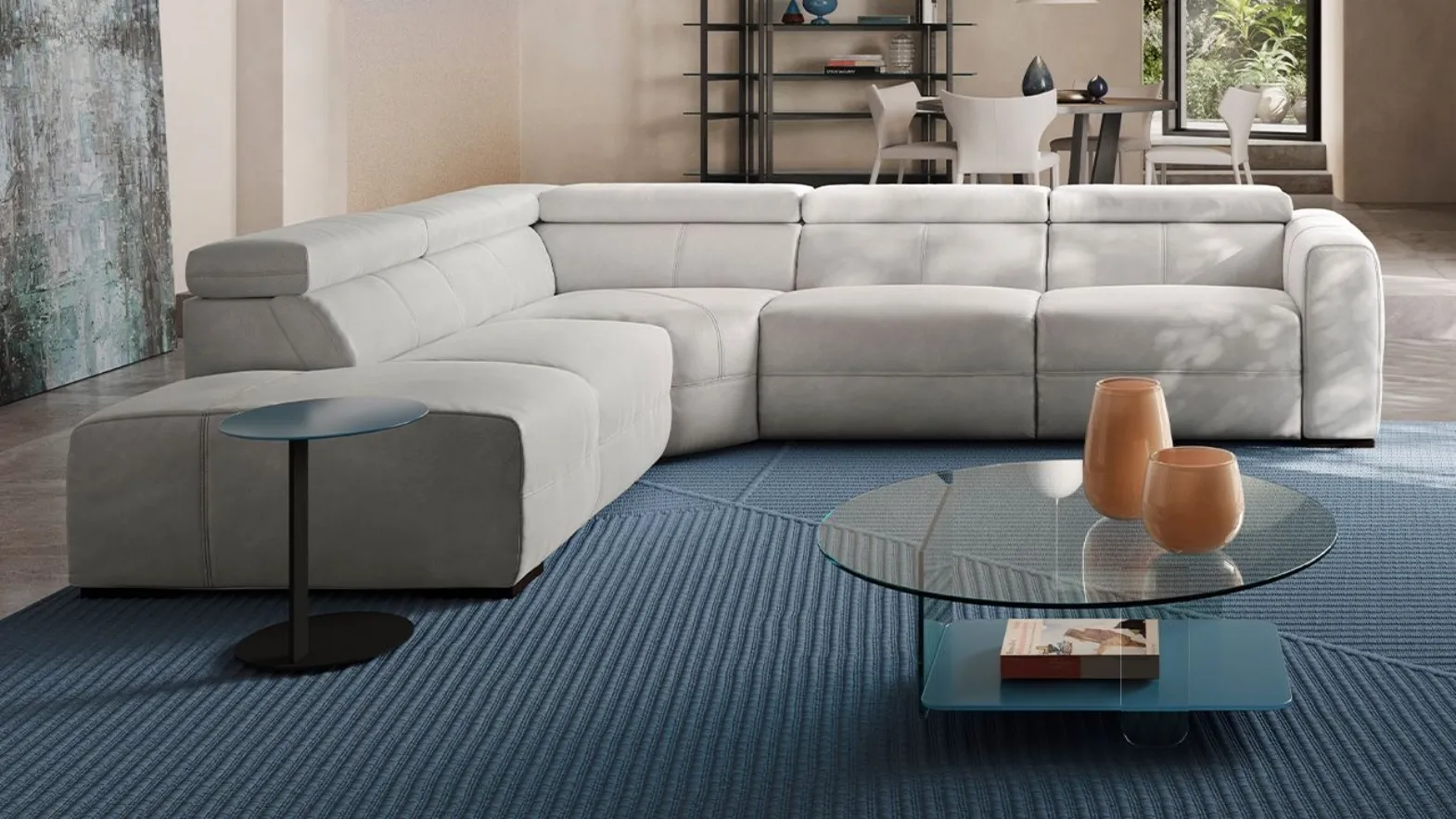 Divano angolare in tessuto Balance di Natuzzi