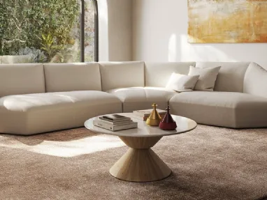 Divano angolare asimmetrico in tessuto Timeless di Natuzzi