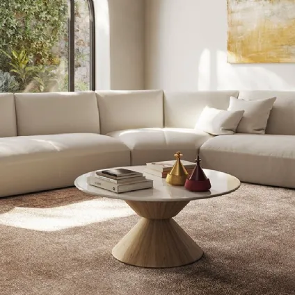 Divano angolare asimmetrico in tessuto Timeless di Natuzzi