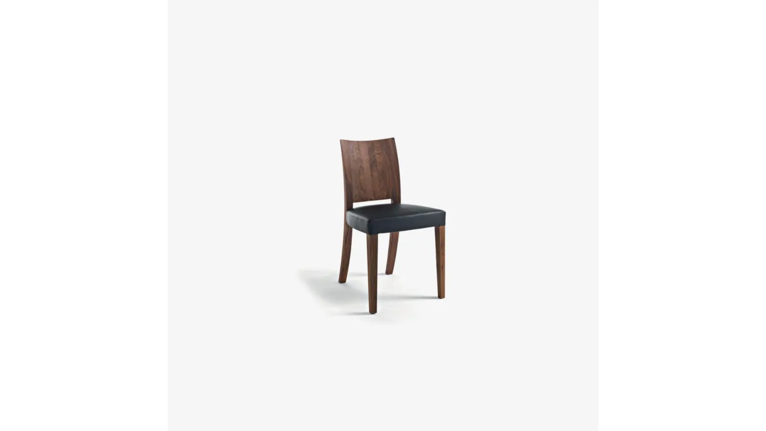 Sedia Pimpinella Leather Fabric in legno massello con seduta in pelle imbottita di Riva1920