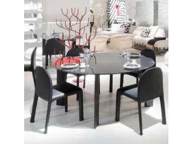 Sedia con rivestimento in pelle con cuciture decorative su gambe e schienale Soiree di Driade