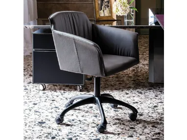 Sedia girevole con rotelle Tyler Wheels di Cattelan Italia