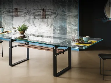 Tavolo con piano in vetro allungabile Jerez Drive di Cattelan Italia