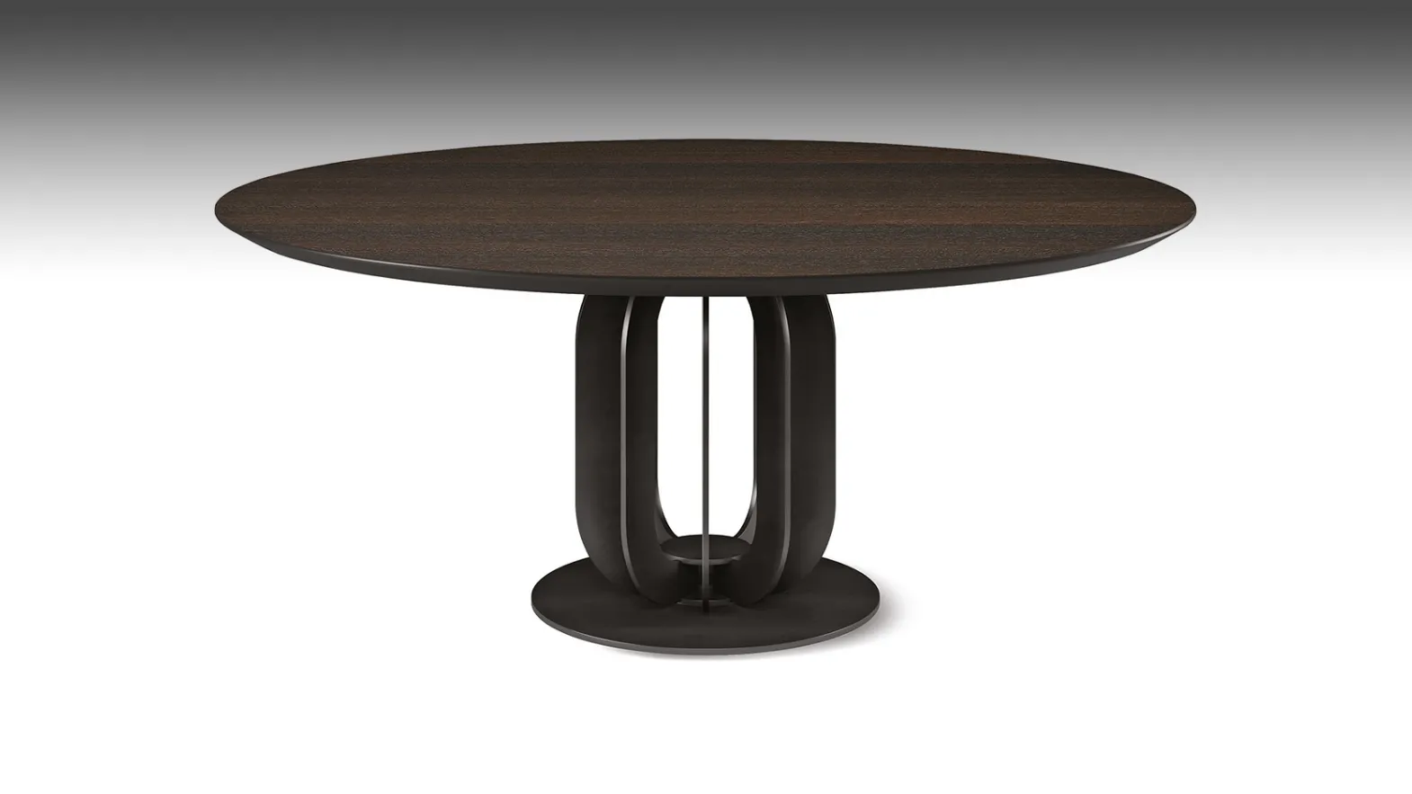 Tavolo rotondo in legno con base di metallo Soho Wood di Cattelan Italia