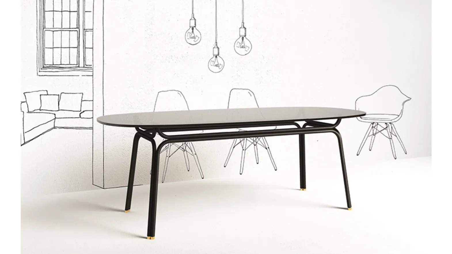 Tavolo Tubi di Minotti Italia