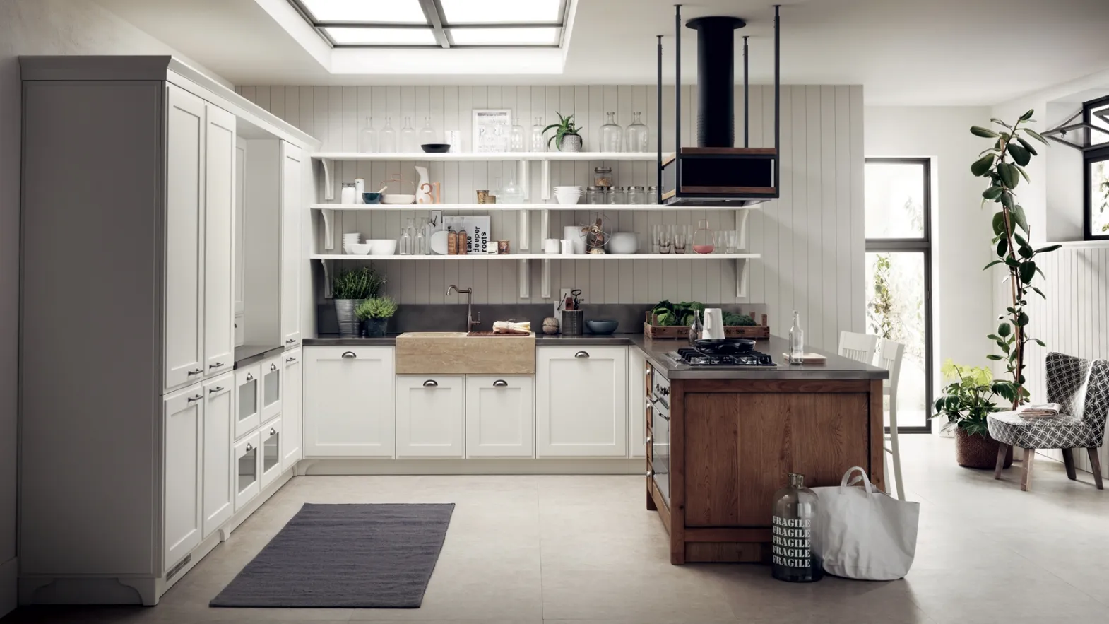 Cucina Classica Favilla in Laccato opaco Bianco di Scavolini