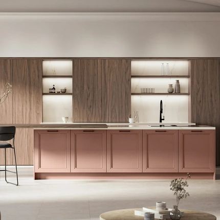 Cucina Classica in laccato a poro aperto con isola Opera di Arredo3