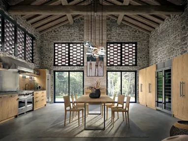 Cucina Design lineare Grangusto in legno di Rovere di Riva1920