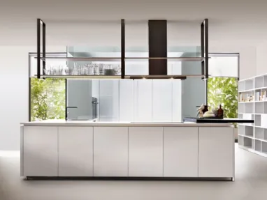 Cucina Design ad angolo in laminato Bianco HiLine 6 di Dada