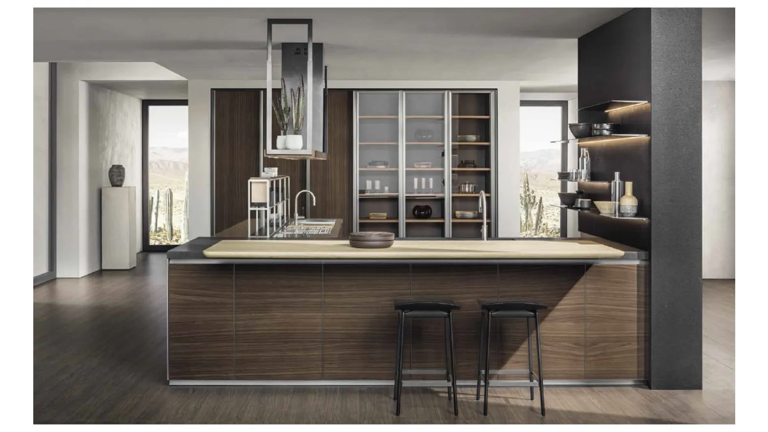 Cucina Design HiLine Frame Door finitura Noce di Dada
