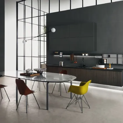 Cucina Design InDada finitura Rovere Cacao di Dada