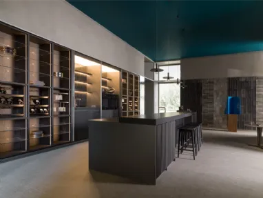 Cucina Design con isola Ratio Frassino Nero di Molteni & C