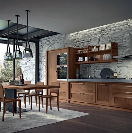 Cucina Design lineare Seven Days 01 in legno di Riva1920