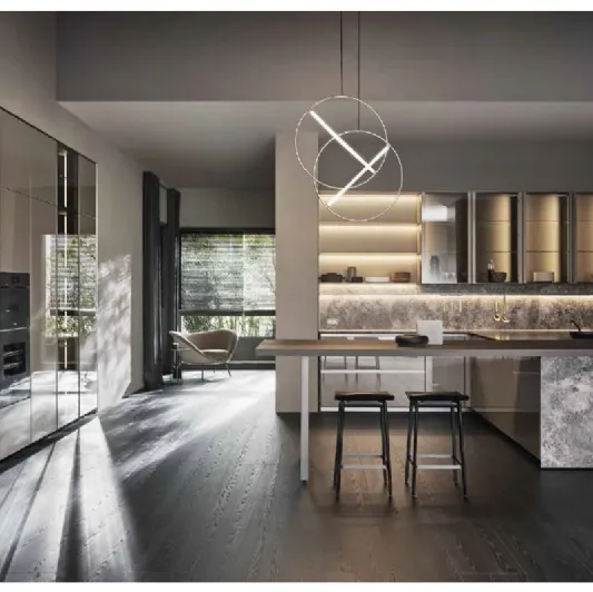Cucina Design Seven Days lineare 02 in legno di Riva1920