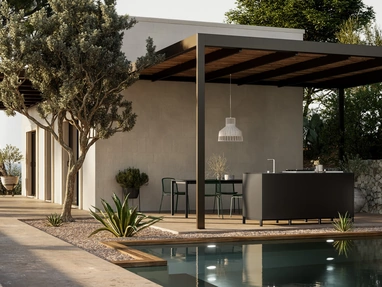 Cucina Moderna in alluminio per esterno Aura 03 di Arredo3