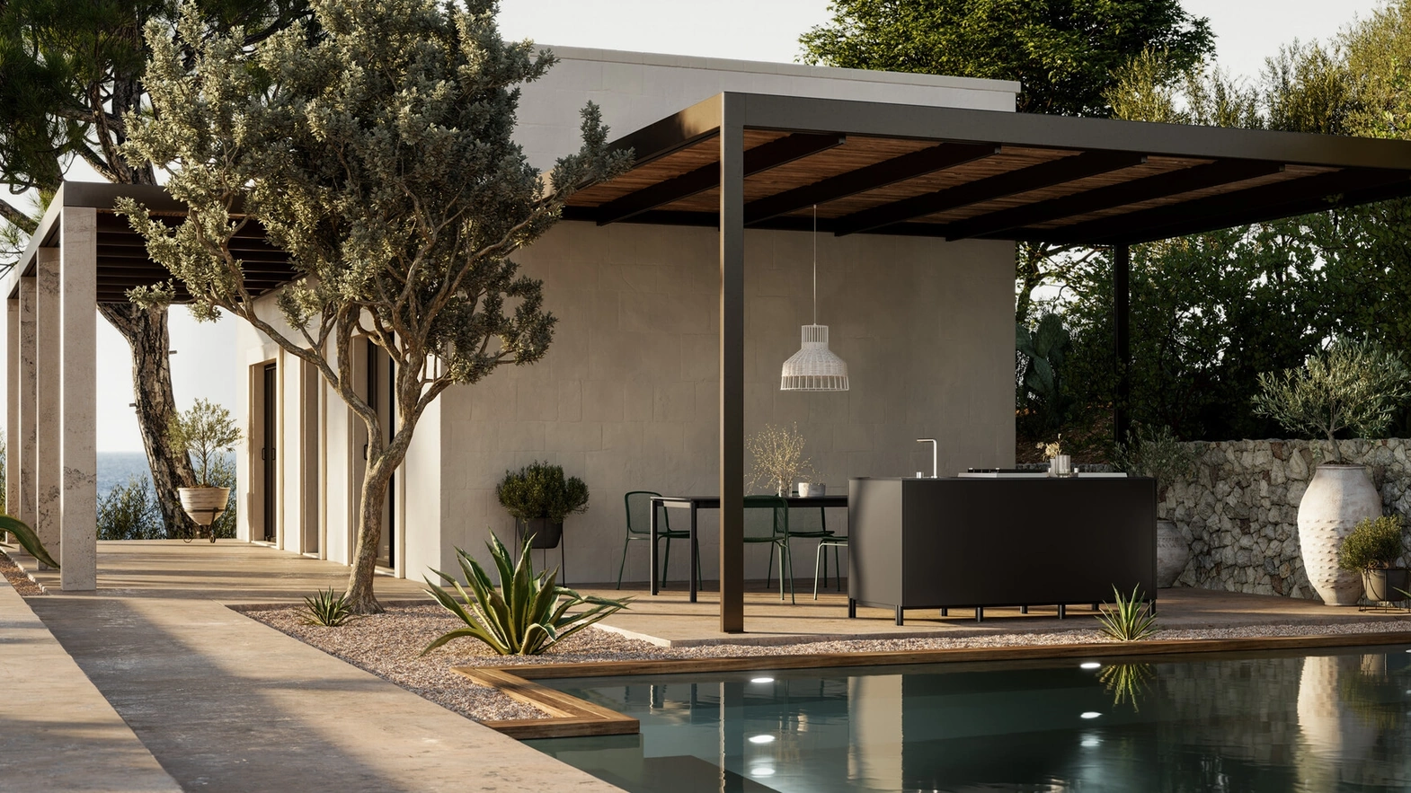 Cucina Moderna in alluminio Aura di Arredo3