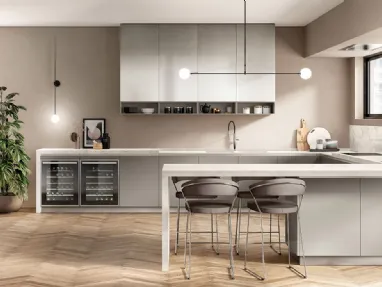 Cucina Moderna Boxi laccato Grigio titanio di Scavolini