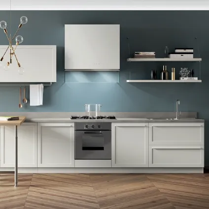 Cucina Moderna Carattere Bianco Prestige con penisola di Scavolini