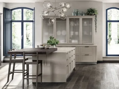 Cucina Moderna Carattere laccato opaco Grigio Ferro e Frassino Cachemere di Scavolini