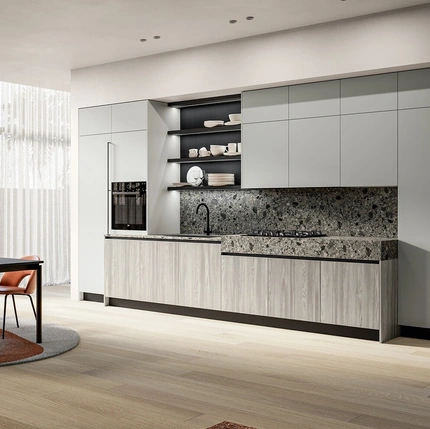 Cucina Moderna lineare Cloe 02 in laminato e laccato di Arredo3