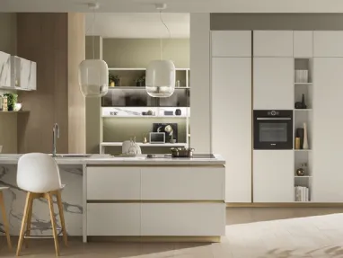 Cucina Moderna DeLinea in laccato Bianco Prestige di Scavolini