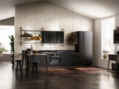 Cucina Moderna Diesel Open Workshop con Top in Corial Gravel di Scavolini