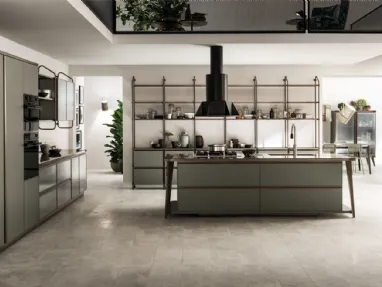 Cucina Moderna Diesel Open Workshop laccato Verde Minerale di Scavolini