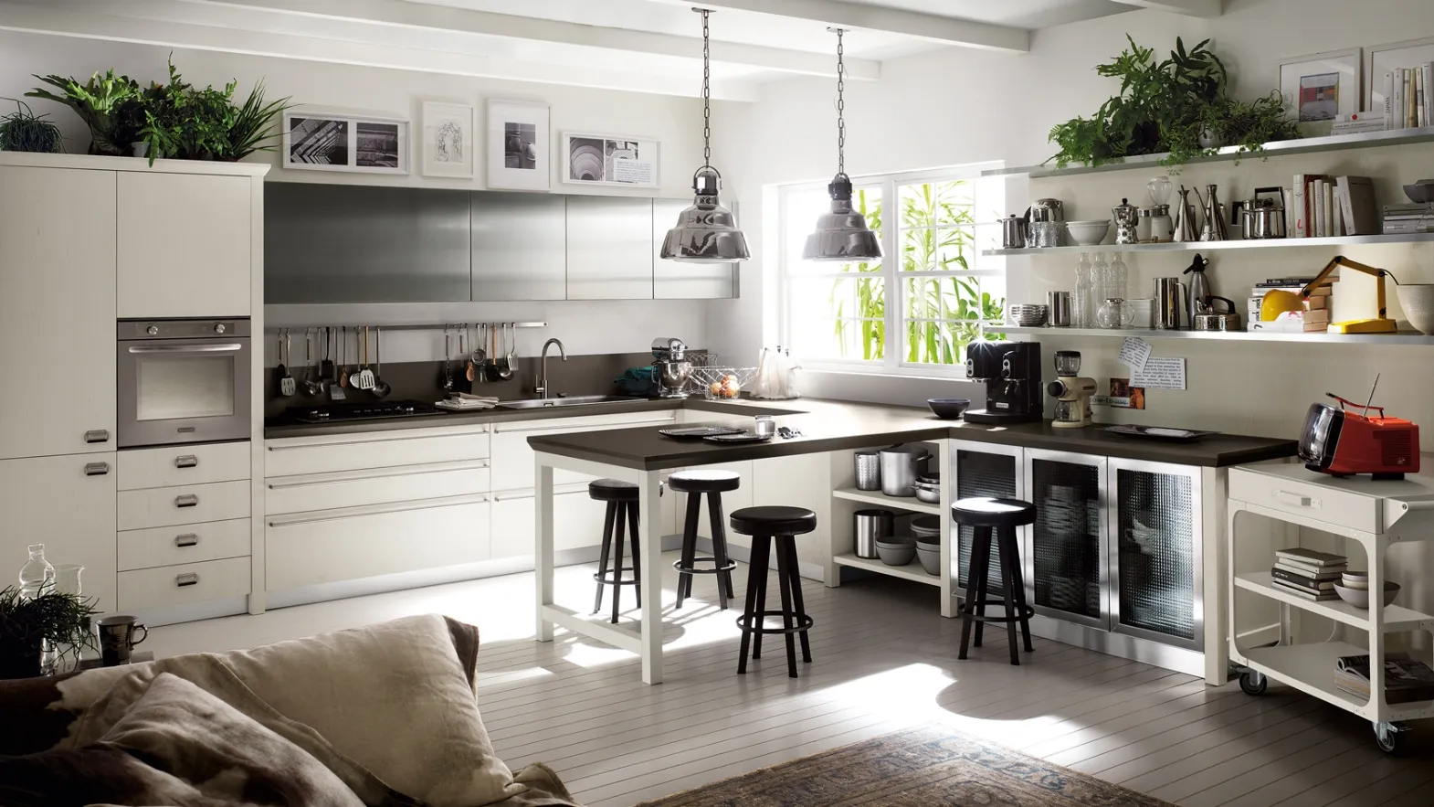 Cucina Moderne Diesel Social Kitchen in Rovere laccato Tortora di Scavolini