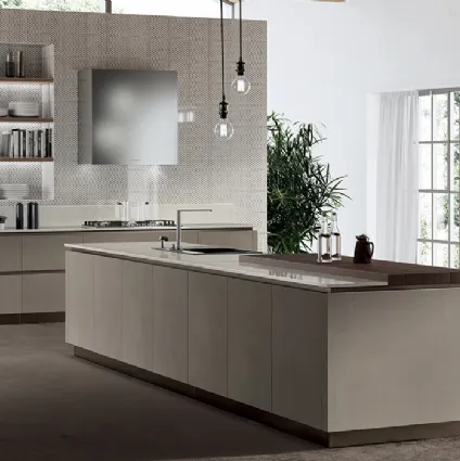 Cucina Moderna Liberamente Biomalta Argilla Delhi e Noce Royal di Scavolini