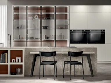 Cucina Moderna Motus in laccato opaco Bianco Prestige di Scavolini