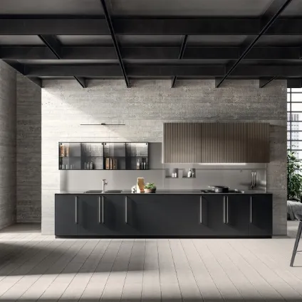 Cucina Moderna Musa in Fenix Nero Ingo e laccato lucido effetto perlato di Scavolini
