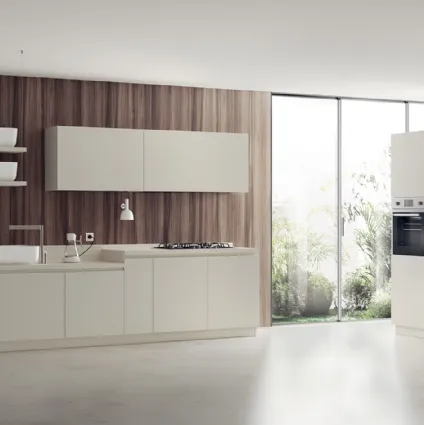 Cucina Moderna Qi in laccato Grigio Gabbiano di Scavolini