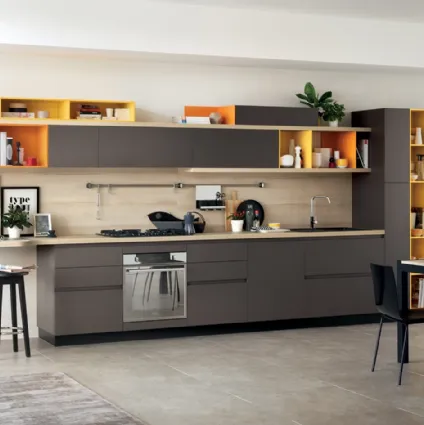 Cucina Moderna Foodshelf Grigio Terra di Scavolini